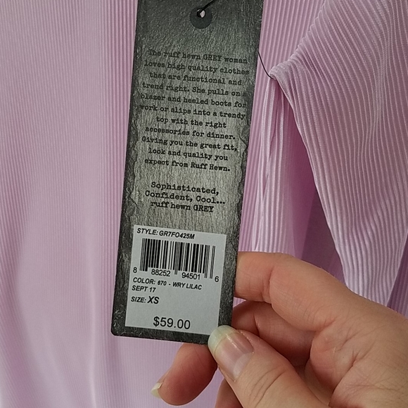 NWT Ruff Hewn GREY Shimmery Pink Tunic - Picture 3 of 5